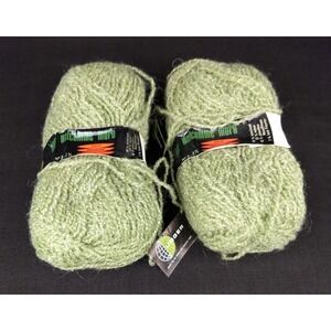 UNGER Titania Yarn 2 Skeins 40g Soft Green‎ Wool Mohair Metallic Gold France Vtg